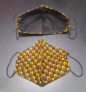 'Fish Scales' Ankara Glam Face Mask