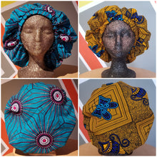 Load image into Gallery viewer, Satin-Lined Ankara Bonnets