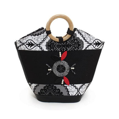 Leather Kenyan Handbag - Black/White (Pre-Order)