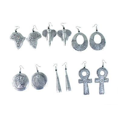 Hammered Silver Metal Earrings